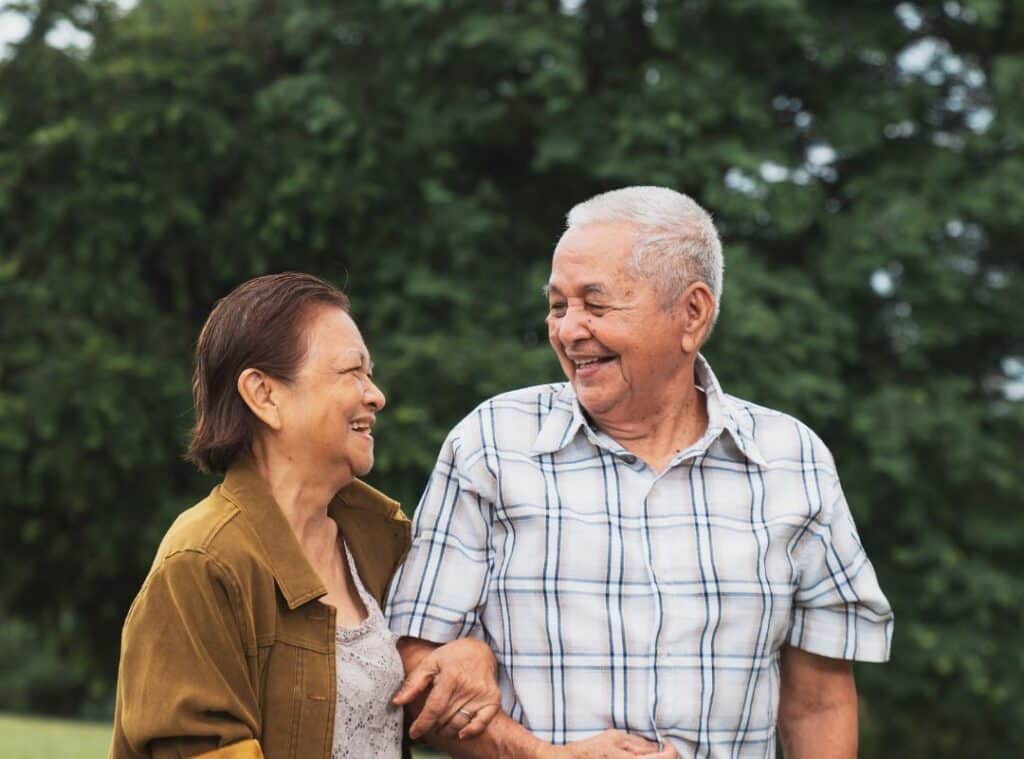 Elderly Couple enjoying the sun together